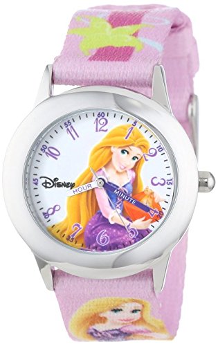 Disney Kids W000862 Rapunzel Time Teacher Stainless Steel Watch with Printed Band