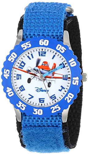 Disney Kids W000880 Planes Fire Rescue Stainless Steel Watch with Blue Nylon Band
