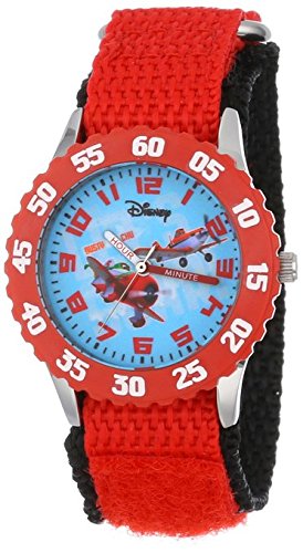 Disney Kids W000882 Time Teacher Planes Fire Rescue Stainless Steel Watch With Nylon Band