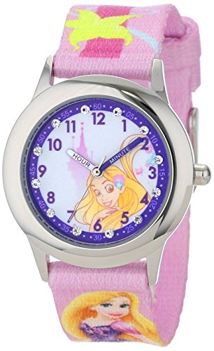 Disney Kids W001041 Rapunzel Glitz Stainless Steel Time Teacher Watch