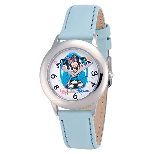 Disney Kids W001065 Minnie Mouse Stainless Steel Blue Watch