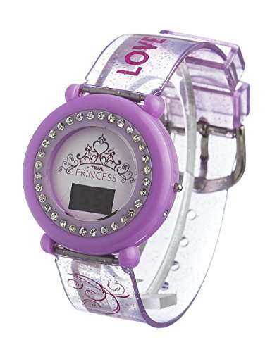 Disney Princess DP172-Armbanduhr, Digital-Analog Kunststoff Rot