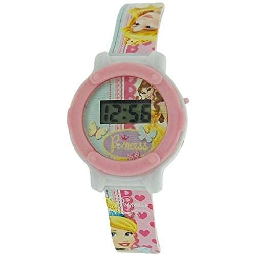 Disney Prinzessin Kinder LCD Uhr, PU Schnallenarmband WD10563