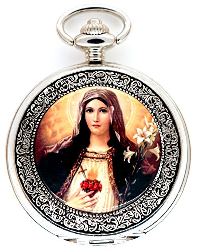 Neue Marke Mall Christentum die Jungfrau Maria Quarz Uhrwerk Taschenuhr