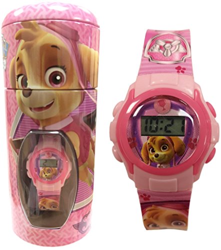 Offizielles Paw Patrol Skye Pink Kinder Digitale Armbanduhr in Spardose Dose 56274