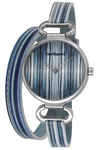 CLD II051 Cacharel Damen-Armbanduhr Lolla Quarz analog Leder Blau, blau