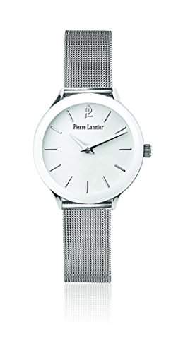 Pierre Lannier 049 C608 - Trend Damen-Armbanduhr 045J699 Analog weiss Armband Stahl Silber
