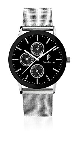 Pierre Lannier 206 F138 Elegance Style Armbanduhr Quarz Analog Zifferblatt schwarz Armband Stahl Silber