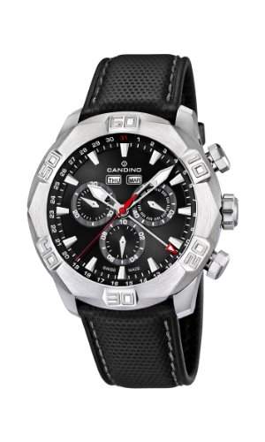 Candino - C44763 - Armbanduhr - Quarz Chronograph - ChronometerLeuchtzeiger Armband Leder schwarz