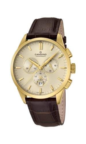 Candino Herren-Armbanduhr Chronograph Leder Braun C45181