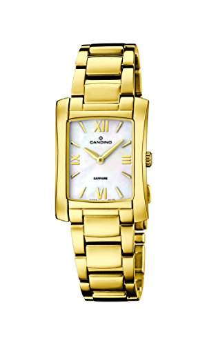 Candino Damen Quarzuhr mit Mutter von Pearl Zifferblatt Analog-Anzeige und Gold Edelstahl vergoldet Armband C45571