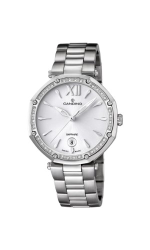 Candino WomenQuarz Uhr mit weissem Zifferblatt Analog Anzeige und Silber Edelstahl Armband C4525 1