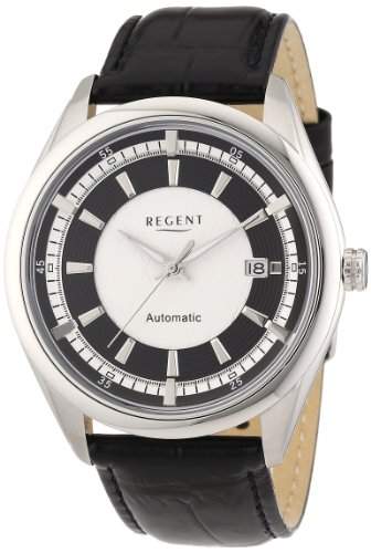 Regent Herren-Armbanduhr XL Analog Automatik Leder 11050072