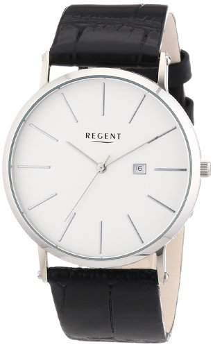 Regent Herren-Armbanduhr XL Analog Quarz Leder 11110645