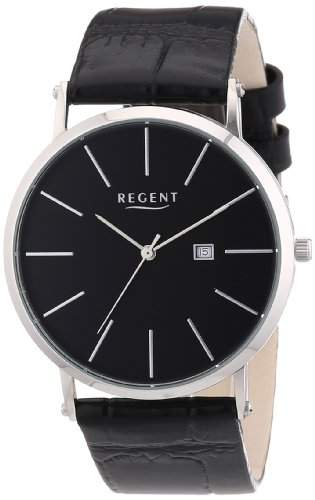 Regent Herren-Armbanduhr XL Analog Quarz Leder 11110646
