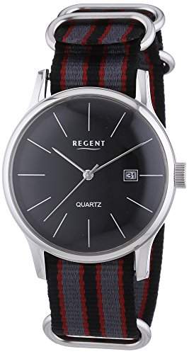 Regent Herren-Armbanduhr XL Analog Quarz Textil 11110680