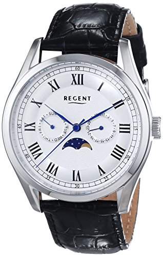 Regent Herren-Armbanduhr XL Analog Quarz Leder 11110701