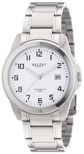 Regent Herren-Armbanduhr XL Analog Quarz Edelstahl 11150540