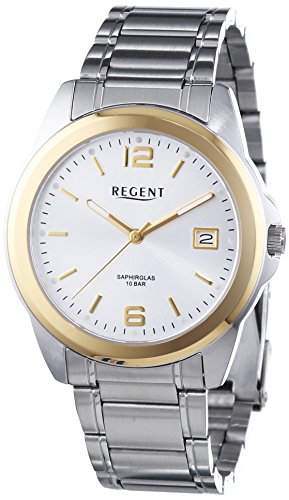 Regent Herren-Armbanduhr XL Analog Quarz Edelstahl 11160234