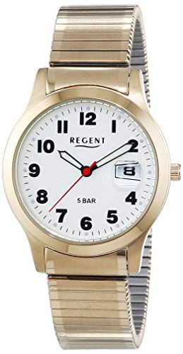 Regent Herren-Armbanduhr XL Analog Quarz Edelstahl beschichtet 11300026