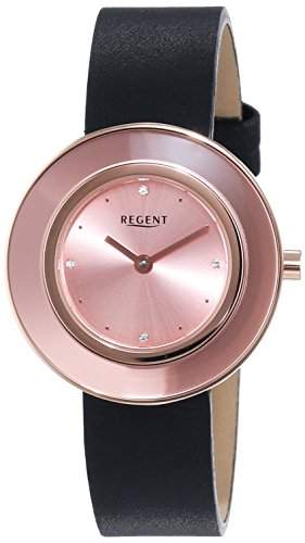 Regent Damen-Armbanduhr XS Analog Quarz Leder 12100582