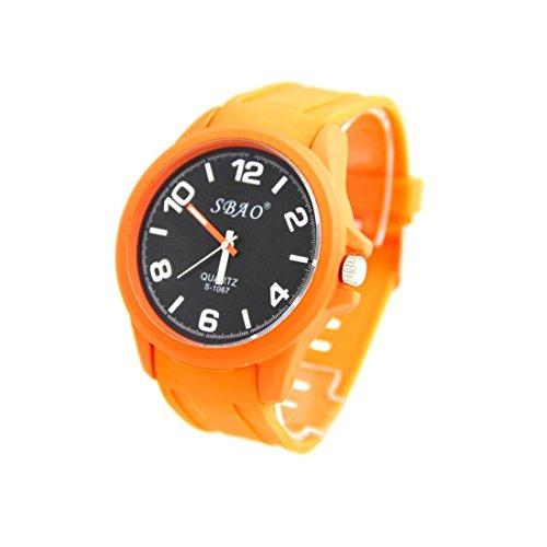 Grosse Armbanduhr Silikon orange sbao 2423