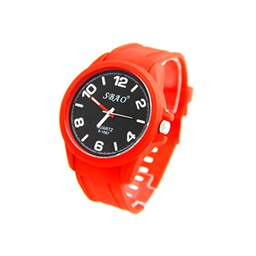 Schoene Armbanduhr Silikon rot sbao 2481