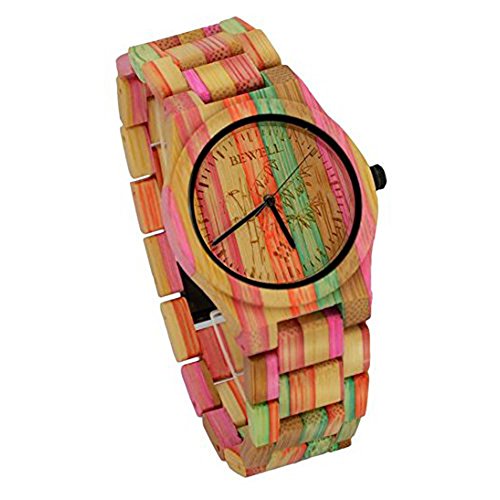 Niceshop Bambus Uhren Holzmaserung das neue Armbanduhr mit Bambus Trend Fashion Uhren fuer Mann
