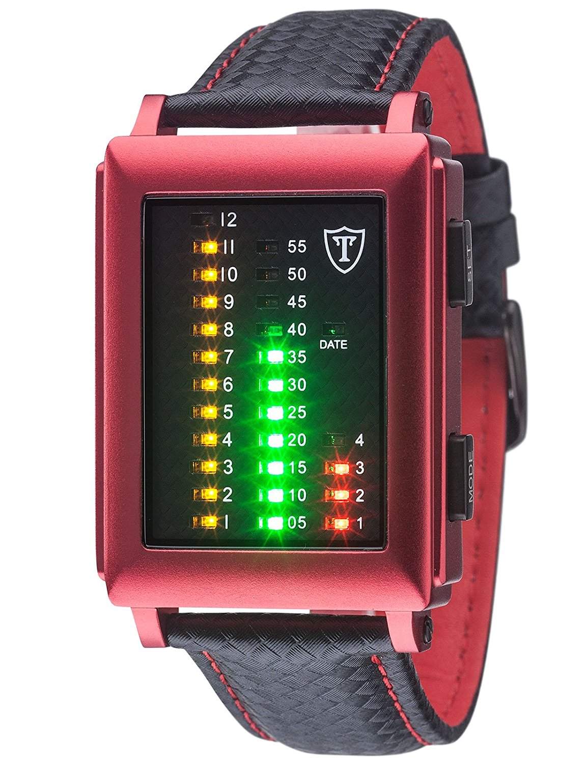 DETOMASO Herren-Armbanduhr Spacy Timeline Aluminium Red Quarz DT1066-A