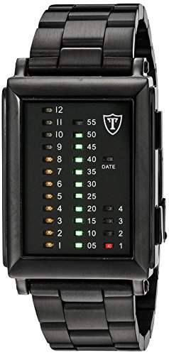 DeTomaso Trend LED-Uhr Spacy-Timeline Edelstahlarmband Schwarz G-30723B