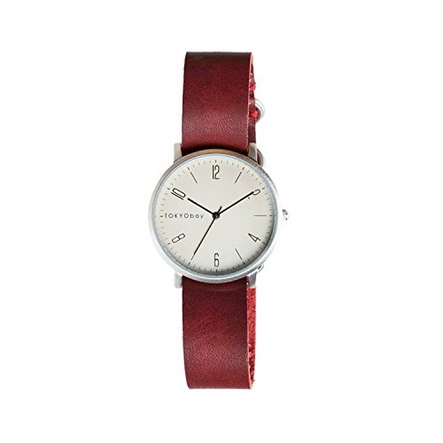TokyoBay t333 rd Herren Edelstahl rot Leder Band Weiss Zifferblatt Smart Watch
