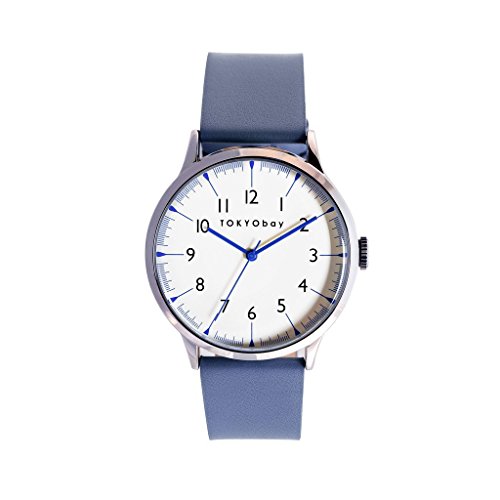 TokyoBay t339 bl Herren Edelstahl blau Leder Band Weiss Zifferblatt Smart Watch