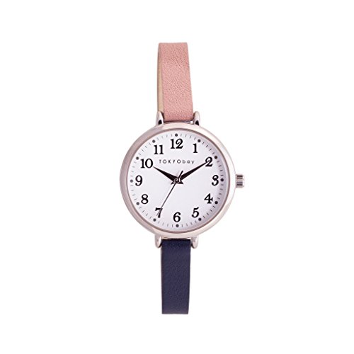 TokyoBay t523 pk Damen Edelstahl bicolor Leder Band Weiss Zifferblatt Smart Watch