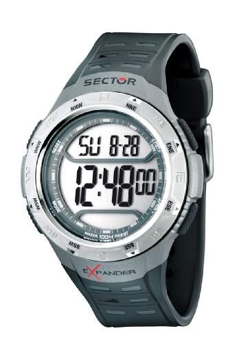 Sector Herren Digitale Armbanduhr mit LCD Dial Digital Display und schwarz PU Gurt r3251172008