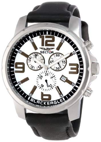 Sector Herren-Armbanduhr XL Black Eagle Chronograph Leder R3271689001