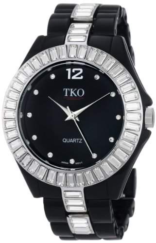 TKO ORLOGI Frauen TK545-BK Ceramix Ice II Kristall Luenette Uhr