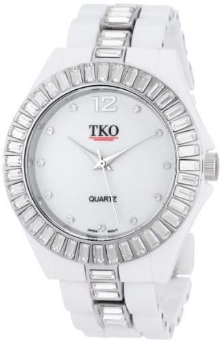 TKO ORLOGI Frauen TK545-WT Ceramix Ice II Kristall Luenette Uhr