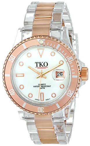 TKO ORLOGI Frauen TK500 RW Venezia Stahl Rosegold Kunststoff Case und Armband Uhr