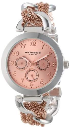 Akribos XXIV Damen AK564TTR Multi-Function Mesh Link Bracelet Armbanduhr