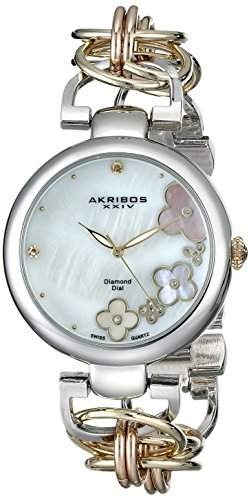 Akribos XXIV Damen-Armbanduhr Lady Diamond Analog Quarz AK645TRI