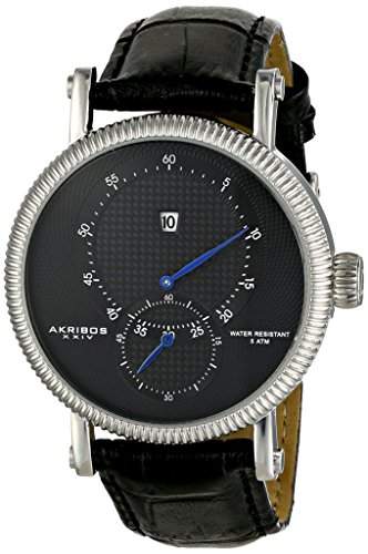 Akribos XXIV Herren Retro Analog Display Automatische selbst wind black watch