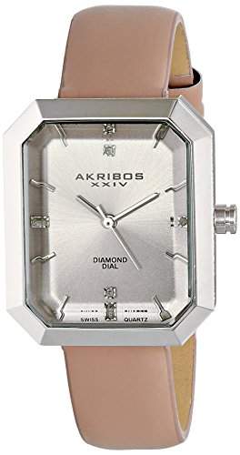 Akribos XXIV Damen ak749pk Lady Diamond Analog Display Swiss Quarz Beige Armbanduhr