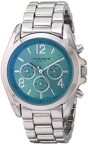 Akribos XXIV Damen Ultimate Analog Display Swiss Quartz Silber Uhr