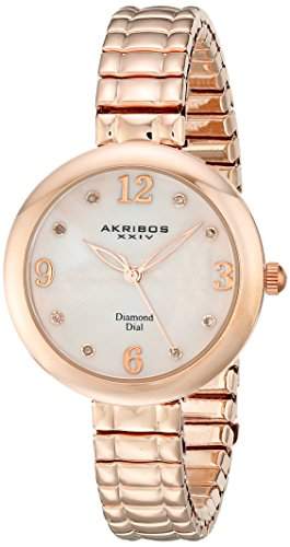 Akribos XXIV Damen-makellose Analog Display-Quarz Rose Gold Watch