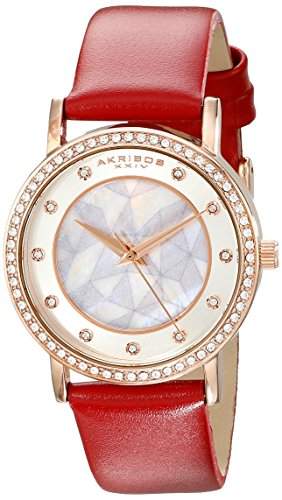 Akribos XXIV Amazon Exklusives Damen Armbanduhr mit Rot Band
