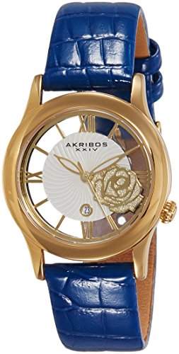 Akribos XXIV Damen-Armbanduhr Analog Display Japanisches Quarz-Blau