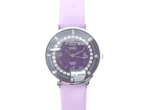 Lila violett Kristall Damen Mode Armbanduhr