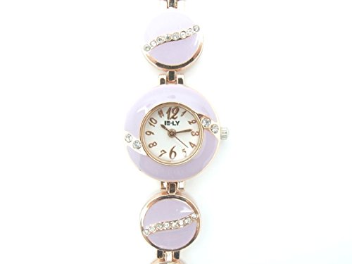 Pearly Pink Kristall Damen Mode Armbanduhr