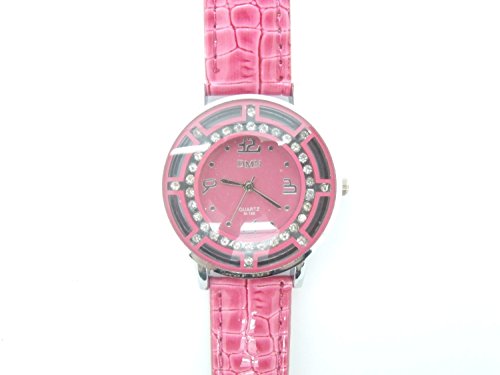 Pink Kristall Damen Mode Armbanduhr