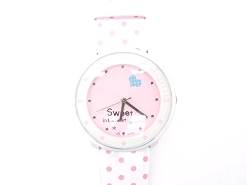 Pink Weiss Polka Dot Damen Fashion Armbanduhr